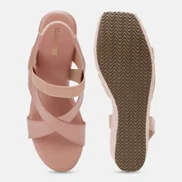 Marc Loire Cross Strap Open Toe Wedges With Backstrap image 5