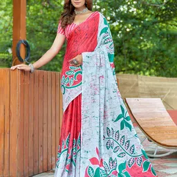 Munir Floral Pure Cotton Bagru Saree-image-78