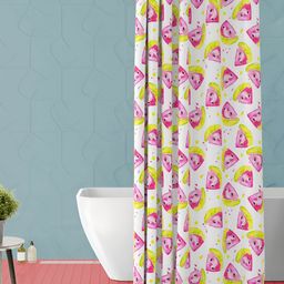 ArtzFolio White & Yellow Printed Water Proof Shower Curtain-image-97