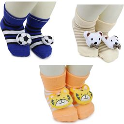 NESKA MODA Kids-Unisex Set Of 3 Ankle Length Cotton Socks-12