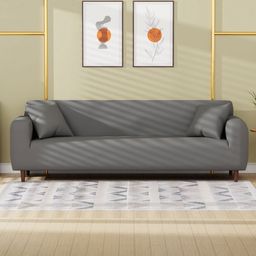 Myntra Elegant Homes Grey Printed Polyester 1 Piece Sofa Cover With Arms-image-13