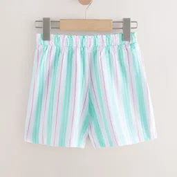 NEXT Kids Girls Striped Pure Cotton Shorts-image-12