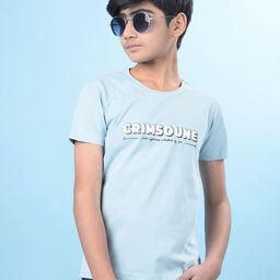 Crimsoune Club Boys Typography Printed Round Neck Cotton Slim Fit T-shirt-image-98