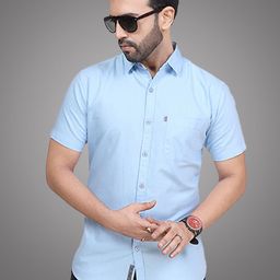 D Finish Men Smart Fit Solid Spread Collar Cotton Casual Shirt-image-41