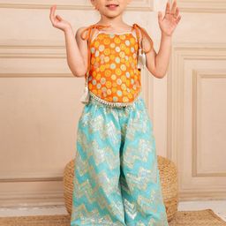 Jilmil Girls Set of 2 Ethnic Kurta & Palazzos Sets-image-2