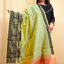 Luxurionworld Ethnic Motifs Woven Design Cotton Silk Dupatta-picture-32