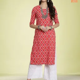 Moda Rapido Women Ethnic Motifs Printed Sequinned Floral Crepe Kurta-image-76