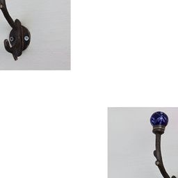 IndianShelf Blue & Brown 2 Pieces Printed Ceramic Wall Hooks-4