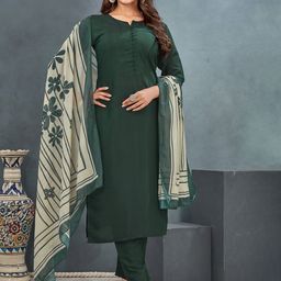 VAAZI CREATOR Round Neck Three-Quarter Sleeves Regular Kurta With Trouser With Dupatta-picture-11