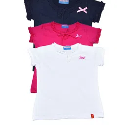 CLEVER Girls Pack Of 3 Flutter Sleeve Cotton Top-picture-2