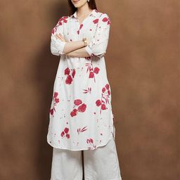 Melange by Lifestyle Women Quirky Printed Thread Work Kurta-image-75