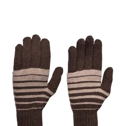 LOOM LEGACY Men Striped Acrylic Winter Gloves-image-80