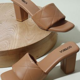 CORSICA Women Textured Open Back Block Heels-picture-31