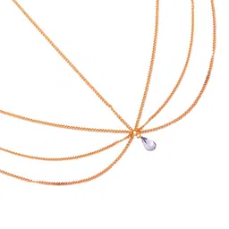 Unwind by Yellow Chimes Gold-Plated Stone-Studded Multi-Layer Head Chain image 3
