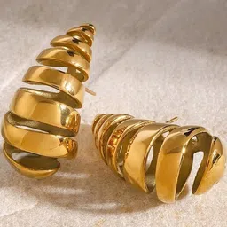 AKISON JEWELS Gold-Plated Teardrop-Shaped Earrings-image-10