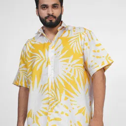 BROWN BROTHERS Unisex Relaxed Floral Opaque Printed Casual Shirt-image-97