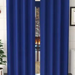 B' Decorlish Navy Blue Set of 2 Room Darkening Door Curtain-image-77