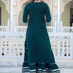 ELVISH JAIPUR Women Embroidered Regular Sequinned Kurta with Skirt & With Dupatta image 2