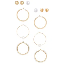 Yellow Chimes Set Of 6 Contemporary Studs Earrings-12