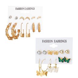 Yellow Chimes Set Of 6 Contemporary Studs Earrings-9