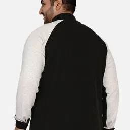 John Pride Men Plus Size Colourblocked Front Open Fleece Sweatshirt image 4