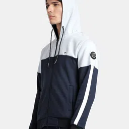 t-base Colourblocked Hooded Front-Open Sweatshirt image 5