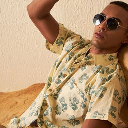 DENNISON Men Smart Fit Floral Printed Spread Collar Cotton Casual Shirt-image-80