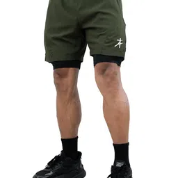 Athflex Men Nylon-Spandex Workout 2in1 Regular Fit Sports Shorts-picture-20