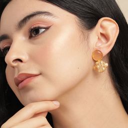 Anouk Gold Plated Beaded Circular Studs Earrings-95