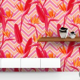 ArtzFolio Printed UV-Resistant Anti-Bacterial Bird Of Paradise Tropical Crane Flower Peel & Stick Wallpaper-image-5