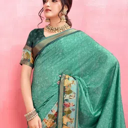 Mitera Kalamkari Embroidered Pure Silk Saree-image-10