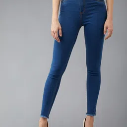 DOLCE CRUDO Women Skinny Fit High-Rise Stretchable Jeans-picture-9
