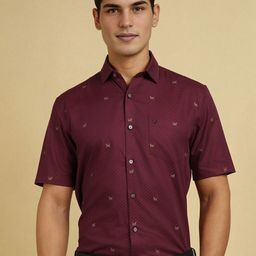 Allen Solly Men Slim Fit Spread Collar Conversational Printed Cotton Formal Shirt-image-22