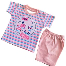 BAESD Boys Striped Pure Cotton T-shirt with Shorts-image-81