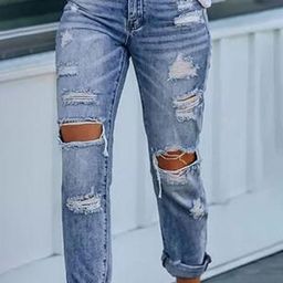 LULU & SKY Women Slim Fit High-Rise Highly Distressed Heavy Fade Jeans-image-62