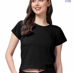 NOTWILD Women Pack Of 2 Solid Round Neck Cotton Boxy T-shirts-image-65