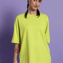 PockMAN Women Drop-Shoulder Sleeves Pure Cotton Bio Finish T-shirt-picture-15