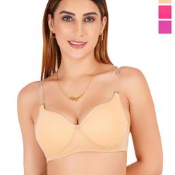 Liigne Women Pack Of 3 Full Coverage Lightly Padded T-shirt Bra-image-47