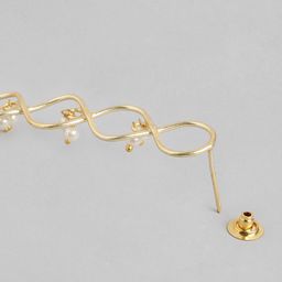 Anouk Gold-Plated Artificial Beads Beaded Teardrop Shaped Drop Earrings image 2