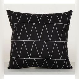 Aura Black & White Geometric Printed Square Cushion Covers-image-2
