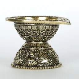 Exotic India Textured Small Designer Diya Lamp-image-22