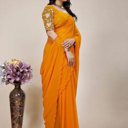 K 5 Fashion Embroidered Pure Georgette Saree-image-77