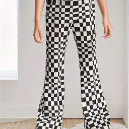 YK Girls Printed Smart Slim Fit Trousers-image-36