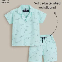Hopscotch Kids Boys 2-Pc Sailboat Dreams Cotton Shorts Set-picture-6