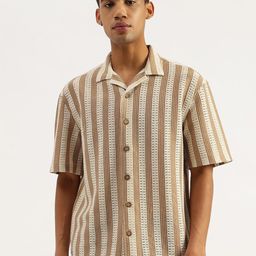 United Colors of Benetton Men Oversized Fit Vertical Striped Spread Collar Casual Shirt-image-46