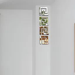 VAH Kya Bat Hai !! 12 - Pcs White Square Border Mirror Stickers for Wall Mirror-image-10