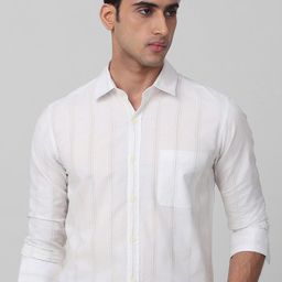 Mufti Men Spread Collar Vertical Striped Cotton Slim Fit Casual Shirt-picture-24