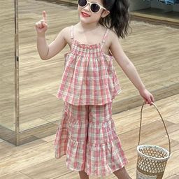 LULU & SKY Girls Checked Top with Capris-image-95