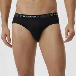 Ramraj Men Pack of 4 Solid 100% Soft Combed Fine Jersey Outer Elastic Briefs image 4