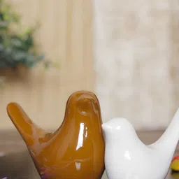 Aura Brown 2 Pieces Birds & Animals Figurine Showpieces-13